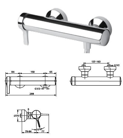 Меланж смеситель  для душа, хром, без аксессуаров Ideal Standard A4269AA