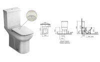 Унитаз-компакт Vitra S20, напольный, пристенный, с функцией биде, микролифт, Geberit , арт. 9800B003-7205