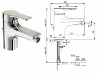 ВидимаСтрим смеситель для биде, без донного клапана Vidima B0496AA /BA092AA