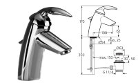 Тенденс смеситель для умывальника, Grande, жесткая подводка, хром Ideal Standard A3001AA