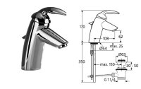 Тенденс смеситель для умывальника, Grande, гибкая подводка, хром Ideal Standard А3120АА