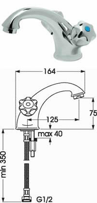 Вит Смеситель для умывальника, ?лягушка?- маленькая, хром Vidima B9745AA / R1504AA/ BA152AA