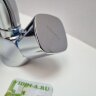ВидимаКвадро смеситель для умывальника двуручковый, литой поворотный излив 129мм, гибкая G3/8, без донного клапана, хром Vidima BA244AA