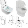 Теси AQUABLADE напольный пристенный унитаз TESI Ideal Standard с бачком,  с сиденьем для унитаза тонкое и крышкой микролифт, белый T008201 + T356801 + T352901